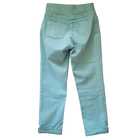Soft Surroundings Green Slimming Waist The Ultimate Relaxed Straight Jeans PS 6P - Picture 6 of 16